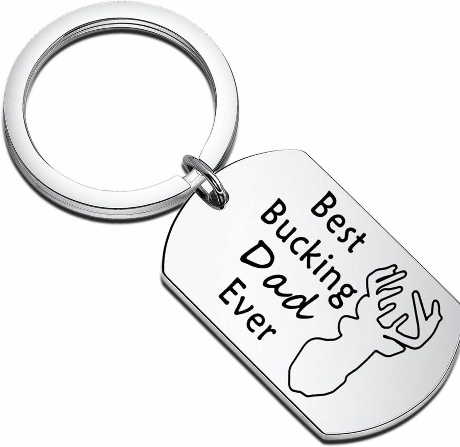 New POTIY Potiy Dad Gift Hunting Gifts Best Bucking Dad Keychain For Husband Grandpa Key Chain