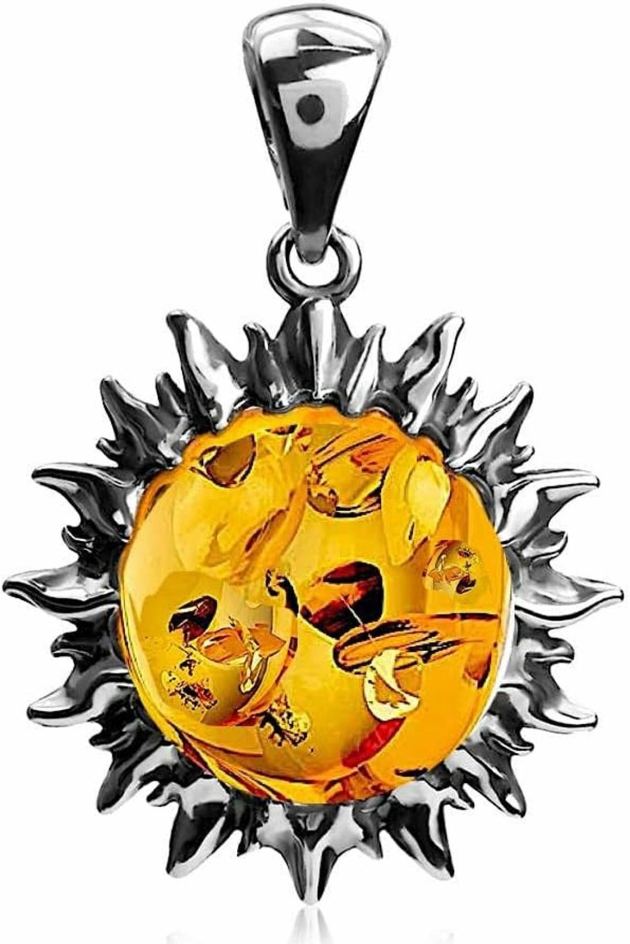 Wholesale Ian and Valeri Co. Ian And Valeri Co. Amber Sterling Silver Sun Pendant