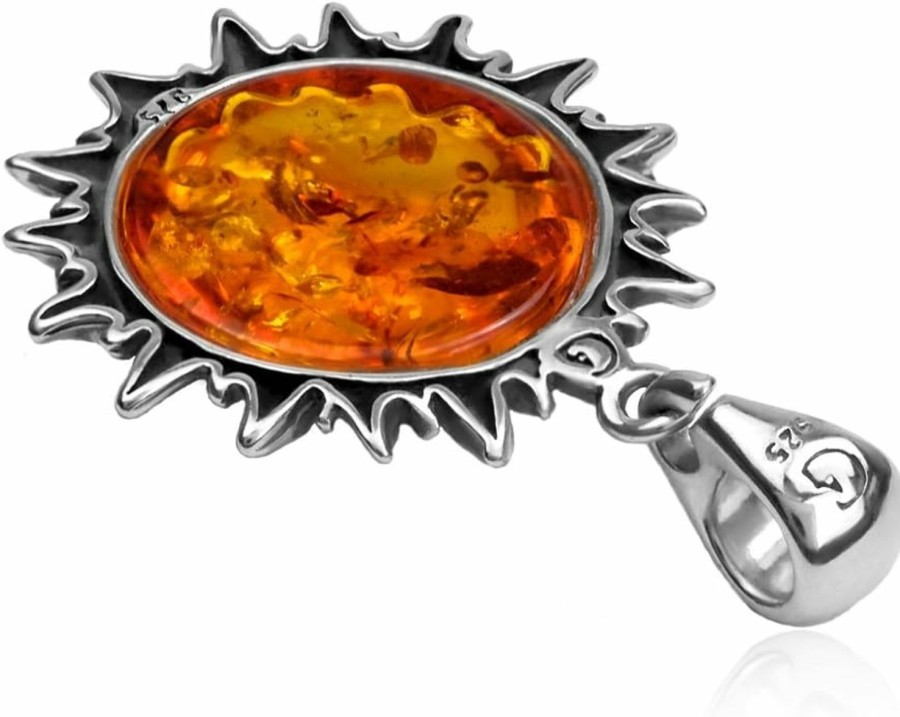 Wholesale Ian and Valeri Co. Ian And Valeri Co. Amber Sterling Silver Sun Pendant