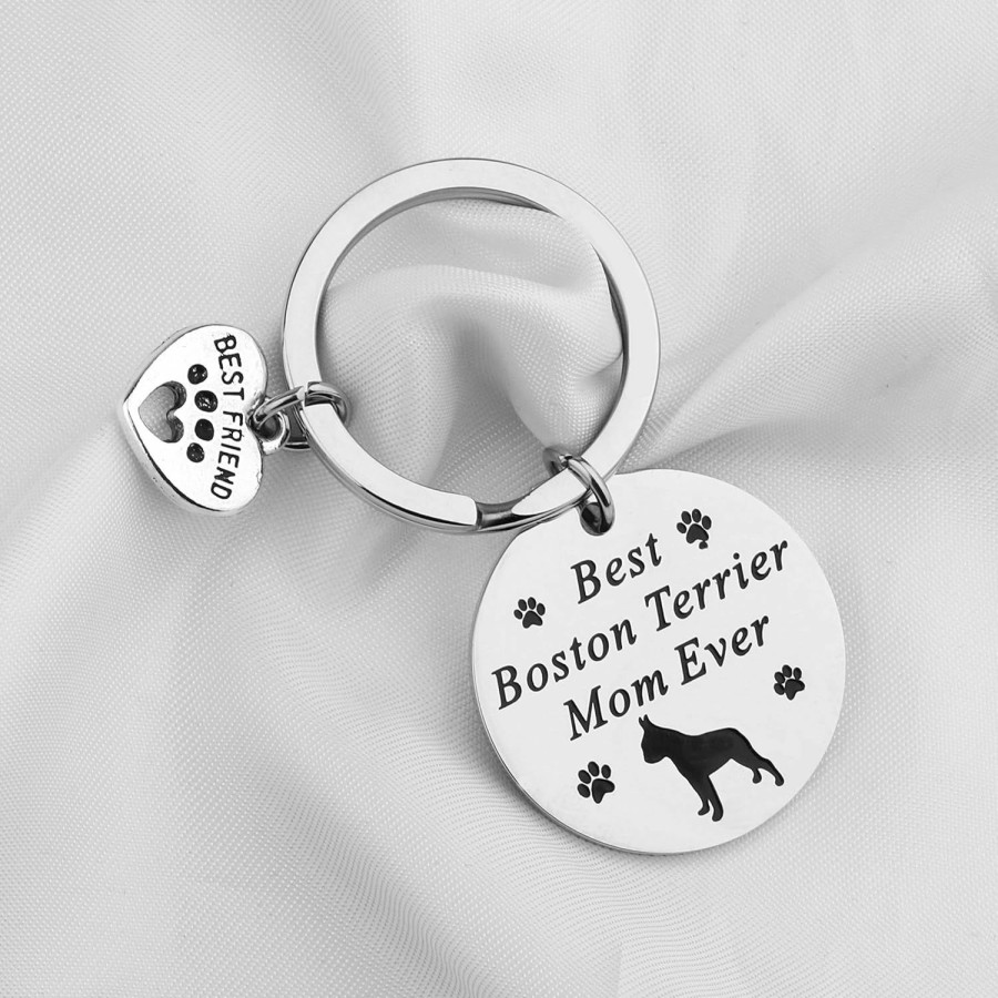 Best FUSTMW Fustmw Dog Owner Gifts Best Boxer, Boston Terrier, Golden Retriever Mom Ever Keychain