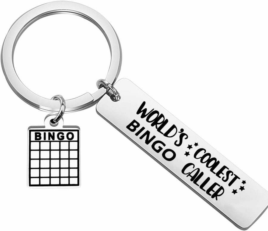 Wholesale WSNANG Wsnang Funny Bingo Player Gift World'S Coolest Bingo Caller Keychain Bingo Winner Gift Bingo Lover Gift