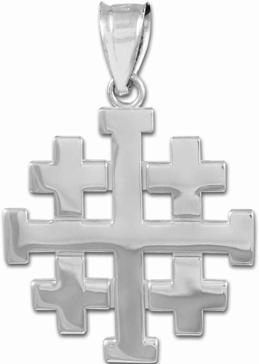 Best Claddagh Gold Claddagh Gold 925 Sterling Silver Templar Crusaders Jerusalem Cross Pendant