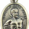 Wholesale Religious Gifts Religious Gifts Silver Tone Saint St Dismas The Good Thief Medal Pendant, 1 Inch