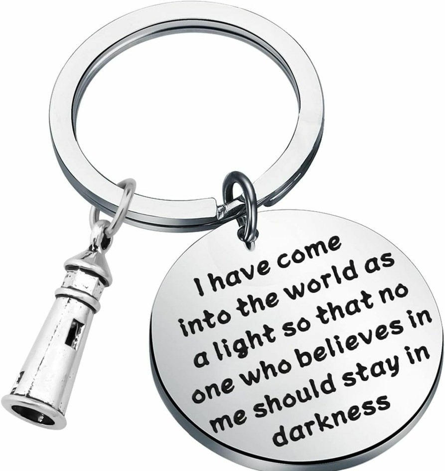 Hot bobauna Bobauna Nautical Lighthouse Keychain Light Of Hope Symbol Jewelry Gift I Have Come Into The World As A Light