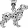 Clearance Claddagh Gold Solid Sterling Silver Cocker Spaniel Charm Pendant