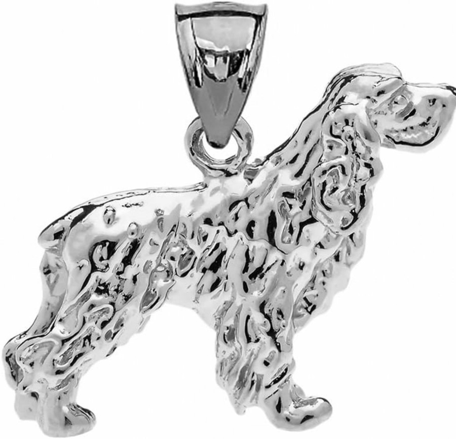 Clearance Claddagh Gold Solid Sterling Silver Cocker Spaniel Charm Pendant