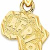 Best Generic 10K Real Solid Gold Dainty Africa Pendant, African Jewelry Gifts For Her