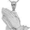 Best Religious Jewelry by FDJ Religious Jewelry .925 Sterling Silver Praying Hands 1" Pendant - Choose Pendant Only Or Necklace W/ 16"-22" Chain