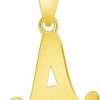 New Jewelry America Jewelry America Solid 14K Yellow Gold Mini Uppercase Initial Script Letter Charm Pendant