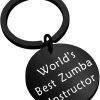 Best FEELMEM Feelmem Teacher Gift Zumba Teacher Appreciation Gift World'S Best Zumba Instructor Black Keychain