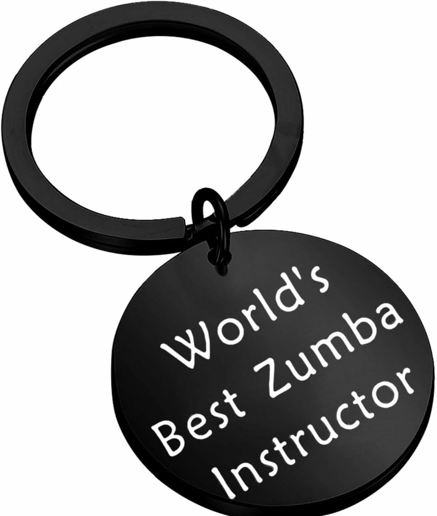 Best FEELMEM Feelmem Teacher Gift Zumba Teacher Appreciation Gift World'S Best Zumba Instructor Black Keychain