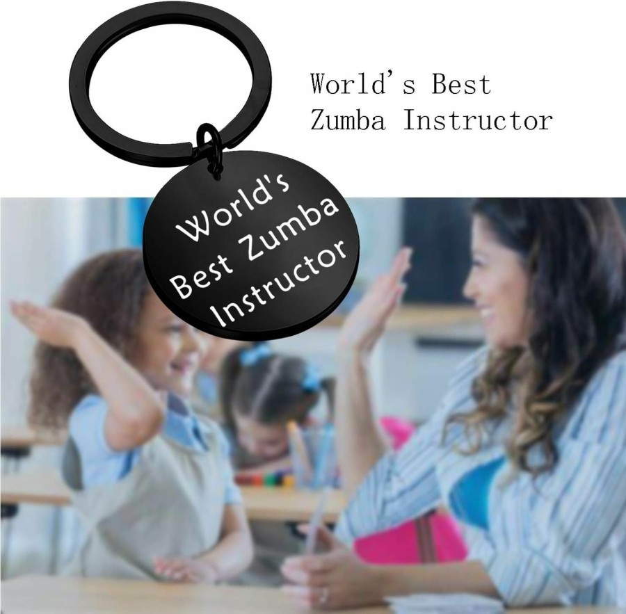 Best FEELMEM Feelmem Teacher Gift Zumba Teacher Appreciation Gift World'S Best Zumba Instructor Black Keychain