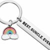 Wholesale HOLLP Hollp Lgbt Gay Pride Jewelry Lgbt Relationship Keychain Best Guncle Ever Keychain Rainbow Pride Gift For Men Women