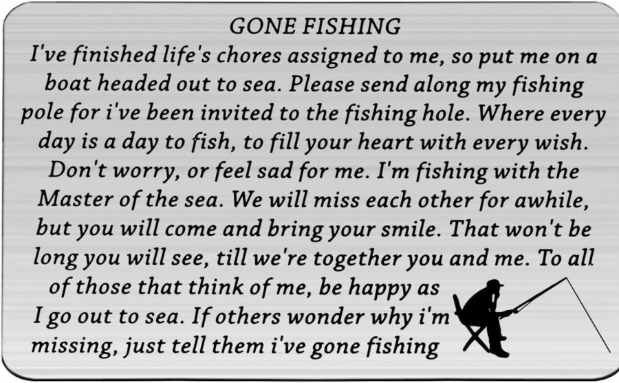 Hot BLEOUK Memorial Gift For Fishing Lover Gone Fishing In Loving Memory Of Fishing Lover Dad Brother Papa Grandad (Gone Fishing)