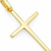 Best The World Jewelry Center The World Jewelry Center 14K Real Yellow Gold Cross Religious Charm Pendant - 2 Different Size Available