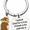 Hot AKTAP Aktap Welsh Corgi Dog Keychain Corgi Jewelry I Asked God For A True Friend So He Sent Me A Corgi Gift For Dog Lovers (Corgi Dog Keychain)