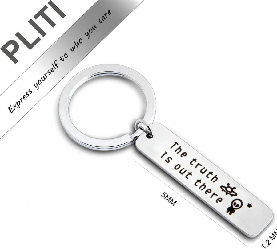 New PLITI Pliti The Truth Is Out There Keychain Ufo Alien Lover Inspirational Jewelry Gift