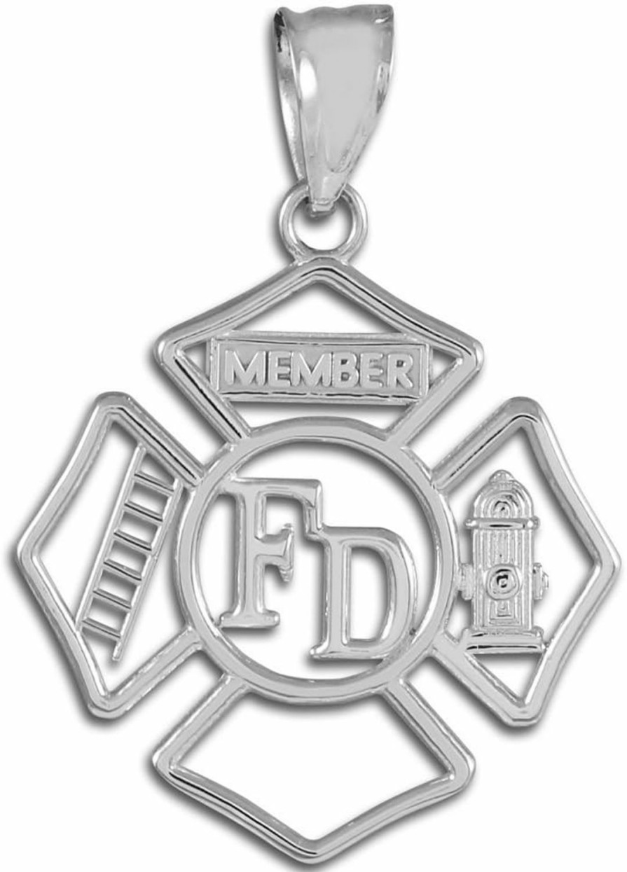 Best Claddagh Gold Claddagh Gold Silver Fd Open Badge Firefighter Pendant