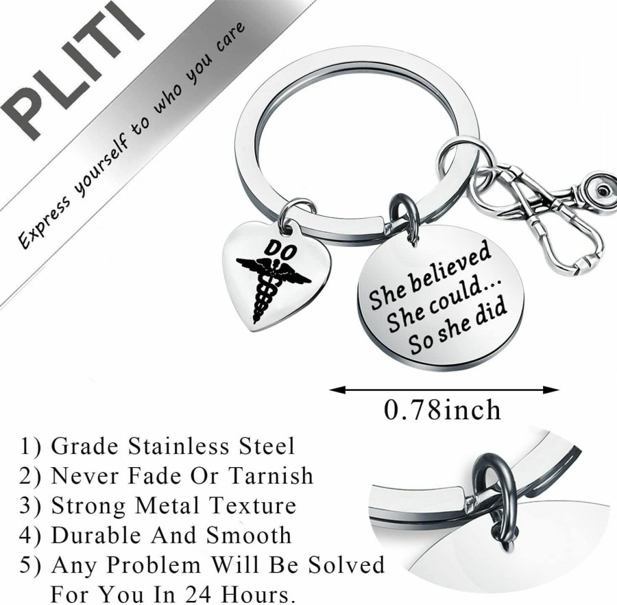 Wholesale PLITI Pliti Doctor Of Osteopathic Medicine Gift Osteopathic Physician Gift She Believed She Could So She Did Do Osteopathy Keyring