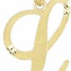 Online Ice on Fire Jewelry Ice On Fire Jewelry 14K Solid Real Gold Cursive Initial Pendant, English Alpahbet A-Z Letter Charm With Diamond Cut (L)