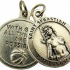 Wholesale L&M Lumen Mundi L&M Saint Sebastian Silver Toned Sports Medal, With God All Things Are Possible, 3/4 Inch (Basketball) …