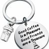 Wholesale FUSTMW Fustmw Coffee Lover Keychain Coffee Friends Gifts Barista Gifts Coffee Themed Friendship Jewelry Bff Birthday Gifts