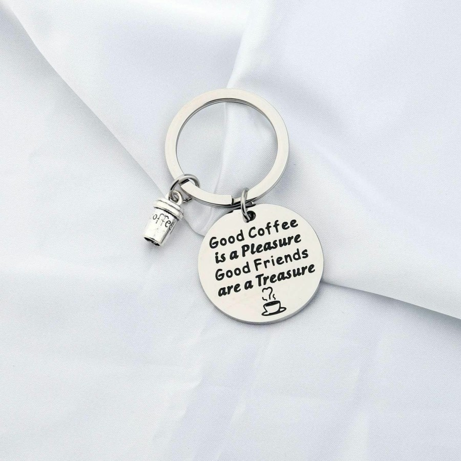 Wholesale FUSTMW Fustmw Coffee Lover Keychain Coffee Friends Gifts Barista Gifts Coffee Themed Friendship Jewelry Bff Birthday Gifts