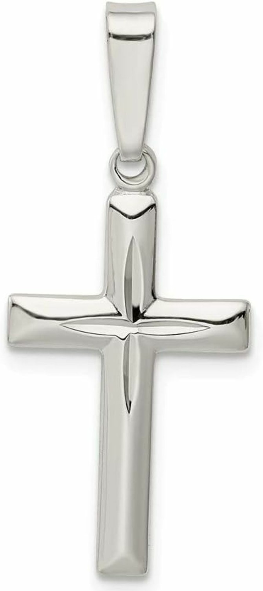 New Sonia Jewels Solid 925 Sterling Silver Diamond-Cut Cross Pendant Charm Small - 23Mm X 13Mm - Jewelry Gifts For Women Wife Mom Gifts For Men Husband Dad