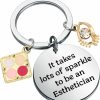 Best BAUNA Bauna Esthetician Keychain Thank You Gift For Beautician It Takes Lots Of Sparkle To Be An Esthetician Jewelry