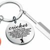 Wholesale BEKECH Bekech Cricket Charm Keychain Cricket Lover Gift Cricket Sport Jewelry Cricket Gift For Cricket Players