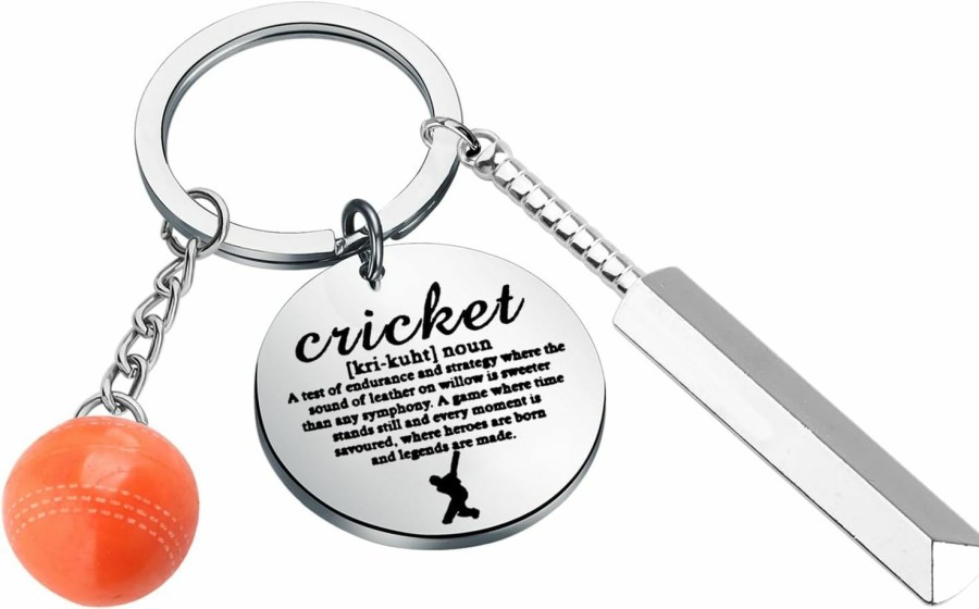 Wholesale BEKECH Bekech Cricket Charm Keychain Cricket Lover Gift Cricket Sport Jewelry Cricket Gift For Cricket Players