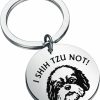 Online BLEOUK Shi Tzu Dog Keychain Shi Tzu Lover Gift Dog Mom Bag Dog Owner Jewelry I Shih Tzu Not