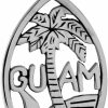 Best Sabrina Silver 1.25 Inch Sterling Silver Word Guam Seal Necklace For Women And Men Polished Finish Available With Or Without Chain