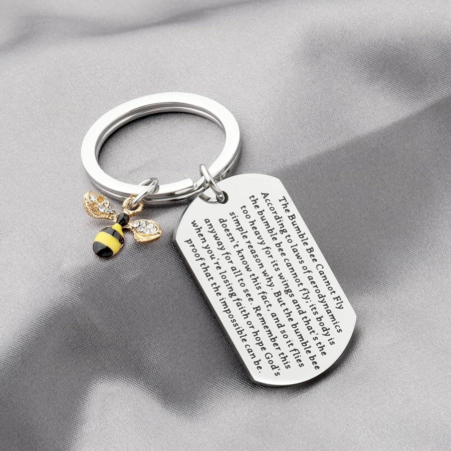 New BLEOUK Bumble Bee Keychain Encouragement Gift Gift For Bee Lover Best Friend Gift