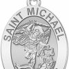 Online PicturesOnGold.com Picturesongold.Com Saint Michael Oval Religious Medal - 2/3 X 3/4 Inch Size Of Nickel, Sterling Silver