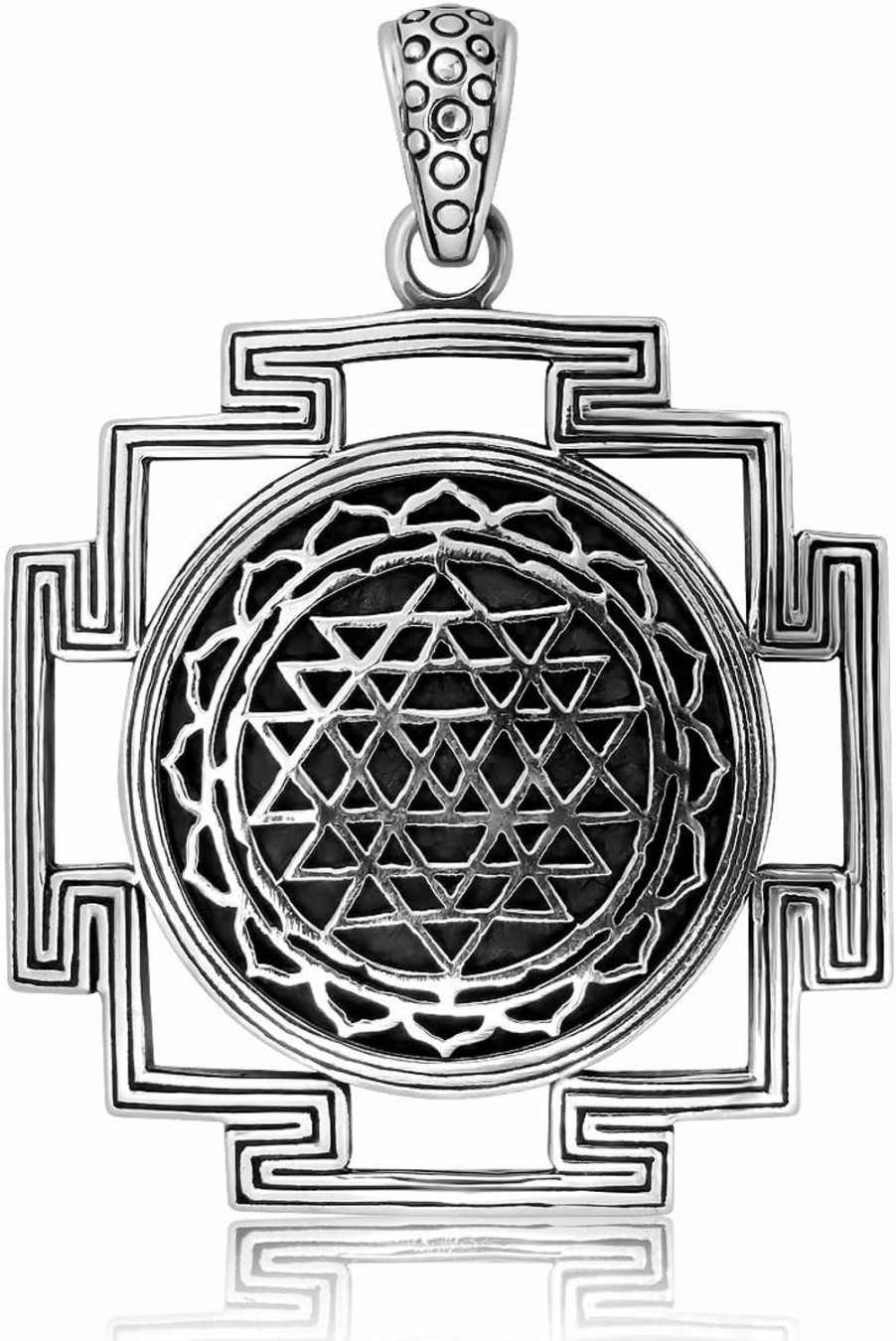 Wholesale W | S WITHLOVE SILVER Withlovesilver Sterling Silver Sri Yantra Chakra Sacred Geometry Talisman Pendant