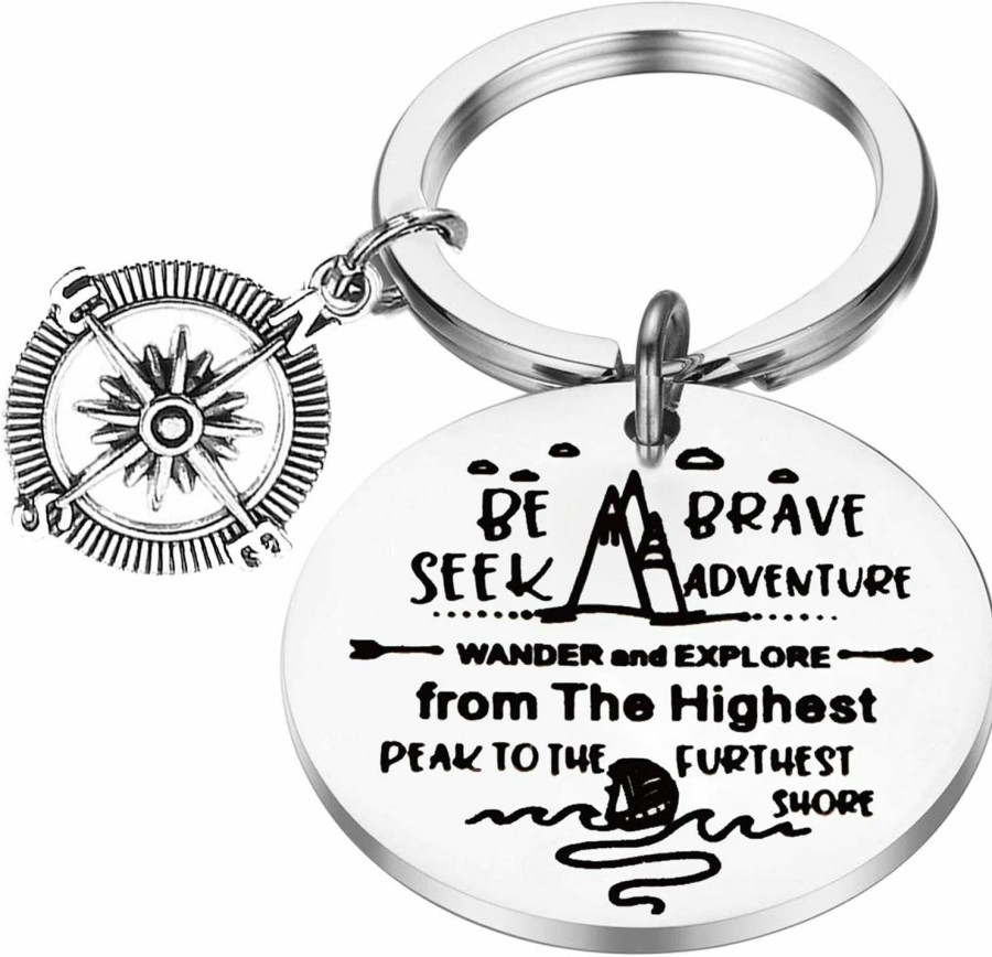 Online FEELMEM Feelmem Adventurist Gifts Be Brave Seek Adventure Keychain Mountains Gift For Wanderlust/Backpacker