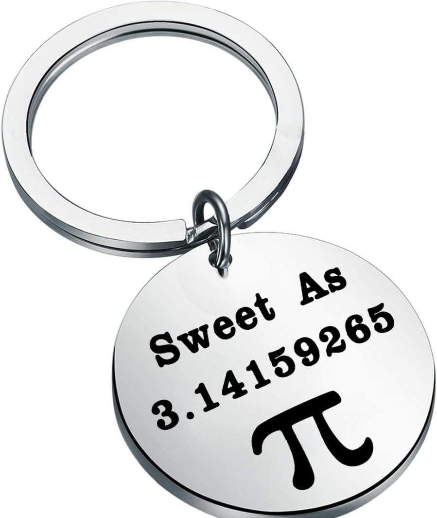 Hot FEELMEM Feelmem Mathematical Pi Symbol Jewelry Sweet As 3.1415 Keychain Pi Day Math Lover Gift Back To School Gift Math Teacher Gift