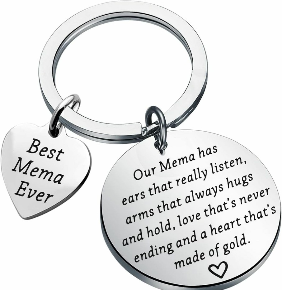 Clearance FOTAP Fotap Mema Gift Best Mema Ever Keychain Funny Grandma Jewelry Grandmother Jewelry Grandma Gift Family Love Grandma Gift