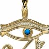 Wholesale Claddagh Gold 10K Yellow Gold Egyptian Blue Eye Of Horus Pendant