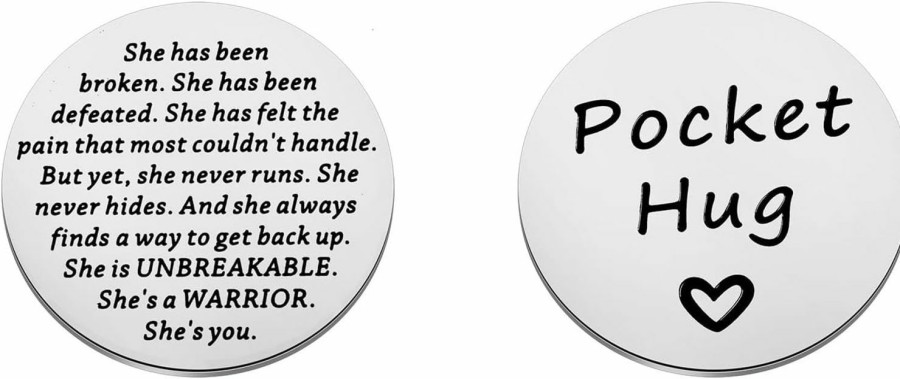 Hot TIIMG Tiimg Warrior Pocket Hug Token Survivor Keychain Motivational Quote Keychain Strength Gift