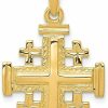 Wholesale Diamond2Deal Diamond2Deal 14K Yellow Gold Jerusalem Cross Pendant Fine Jewelry For Women (L- 30 Mm W- 24 Mm)