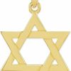 Online Claddagh Gold 14K Yellow Gold Traditional Jewish Six Pointed Star Of David Magen David Hexagram Pendant Charm - Choice Of Size