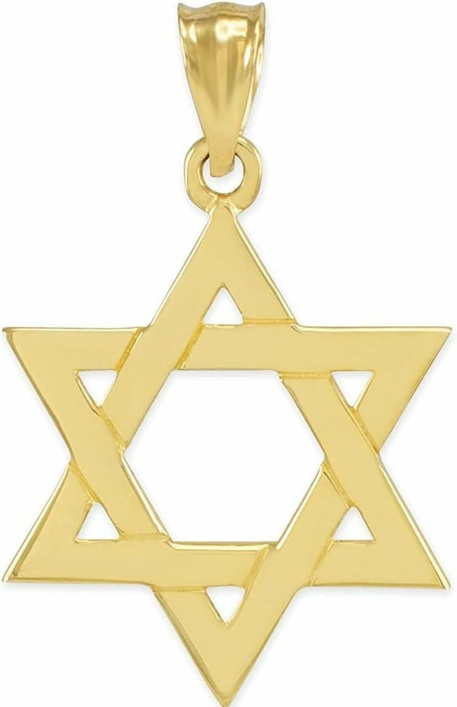 Online Claddagh Gold 14K Yellow Gold Traditional Jewish Six Pointed Star Of David Magen David Hexagram Pendant Charm - Choice Of Size