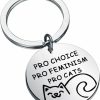 Clearance bobauna Bobauna Pro Choice Pro Feminism Pro Cats Feminist Keychain Empowering Positive Jewelry Gift For Women Girls