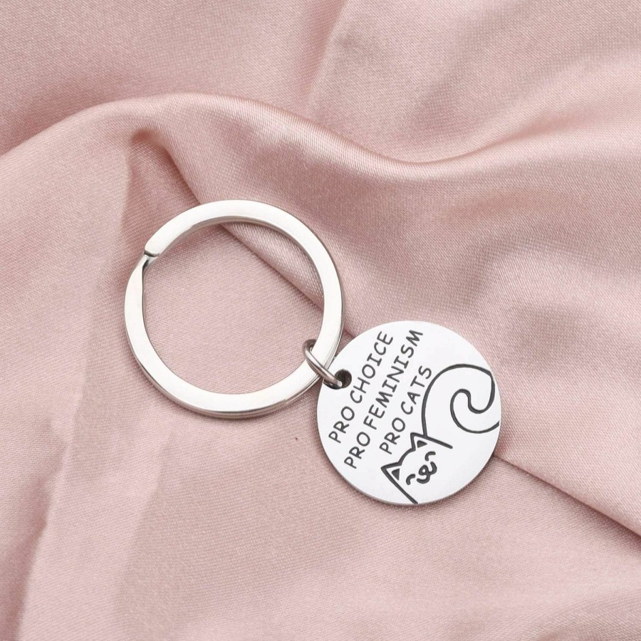 Clearance bobauna Bobauna Pro Choice Pro Feminism Pro Cats Feminist Keychain Empowering Positive Jewelry Gift For Women Girls