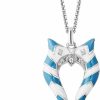 Wholesale Jewelili Jewelili Star Wars Fine Jewelry Ahsoka Tano Sterling Silver With White And Blue Enamel Pendant With Accent Diamond