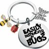 New KUIYAI Kuiyai Entomology Gift Future Entomologist Gift Insect Collector Gift Easily Distracted By Bugs Keychain For Nature Lovers