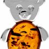 Best SilverAmber Jewellery Silveramber Jewellery - 925 Sterling Silver & Genuine Baltic Amber Teddy Bear Pendant - 698