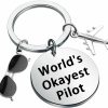 Best LQRI Lqri Pilot Aviation Keychain World'S Okayest Pilot Keychain Future Pilot Gift Pilot Drive Safe Gift